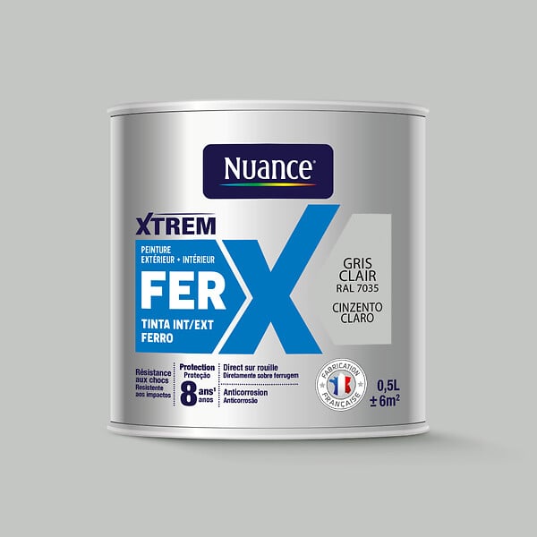 NUANCE - Peinture fer gris granit satin 0.5L - large