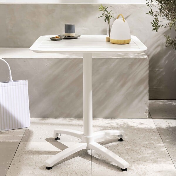 OVIALA - Table inclinable de terrasse 70 x 70 cm blanc - Almada - large