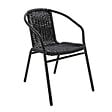 OVIALA - Chaise de jardin aluminium et résine noire - Saint Germain - vignette