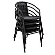 OVIALA - Chaise de jardin aluminium et résine noire - Saint Germain - vignette