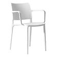 OVIALA - Lot de 4 chaises de terrasse en plastique blanc - Riga - vignette