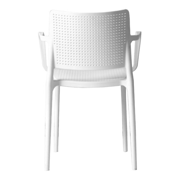 OVIALA - Lot de 4 chaises de terrasse en plastique blanc - Riga - large