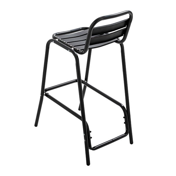 OVIALA - Tabouret haut en aluminium anodisé noir - Soho - large