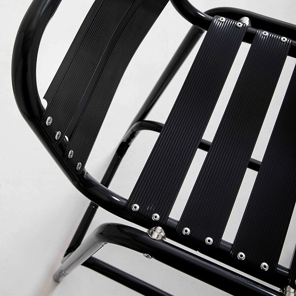 OVIALA - Tabouret haut en aluminium anodisé noir - Soho - large