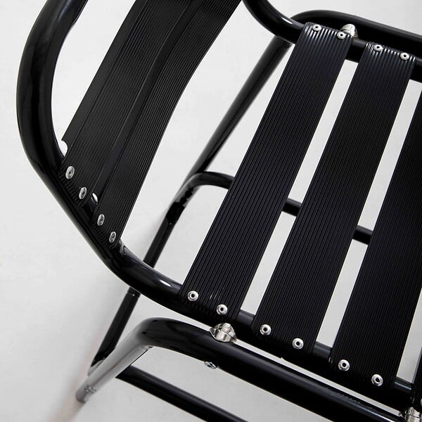 OVIALA - Lot de 4 chaises haute en aluminium noir - Soho - large