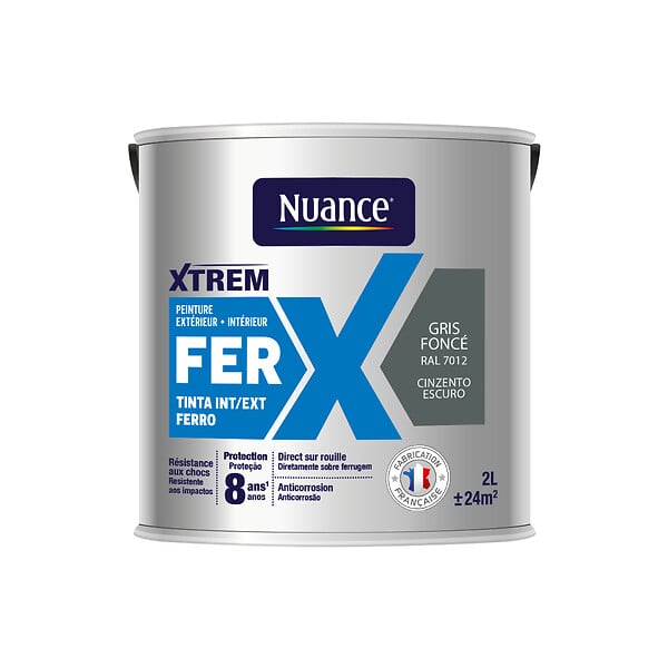 NUANCE - Peinture fer gris fonce satin 2L - large