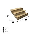DECKLINEA - Escalier Bois Exterieur - 3 Marches Pleines - Largeur : 1m20 - Hauteur : 51cm - Avec Contremarches - Pin du Nord - Traité Autoclave - vignette