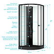 AURLANE - Cabine de douche 1/4 de cercle 85x85x200 cm - Portes coulissantes - Receveur Noir Mat - vignette