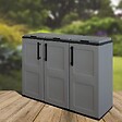 INTEC - Armoire de tri Selectif 3 Sacs Gris - Meuble de Recyclage Int / Ext - Dimensions 102 x 37 x 84 cm - INTEC - vignette
