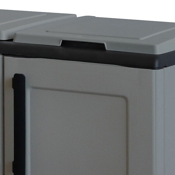 INTEC - Armoire de tri Selectif 3 Sacs Gris - Meuble de Recyclage Int / Ext - Dimensions 102 x 37 x 84 cm - INTEC - large