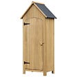 OUTSUNNY - Armoire abri de jardin remise pour outils 3 étagères porte loquet toit pente bitumé dim. 77L x 54l x 179H cm bois sapin pré-huilé - vignette