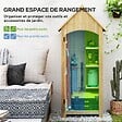 OUTSUNNY - Armoire abri de jardin remise pour outils 3 étagères porte loquet toit pente bitumé dim. 77L x 54l x 179H cm bois sapin pré-huilé - vignette