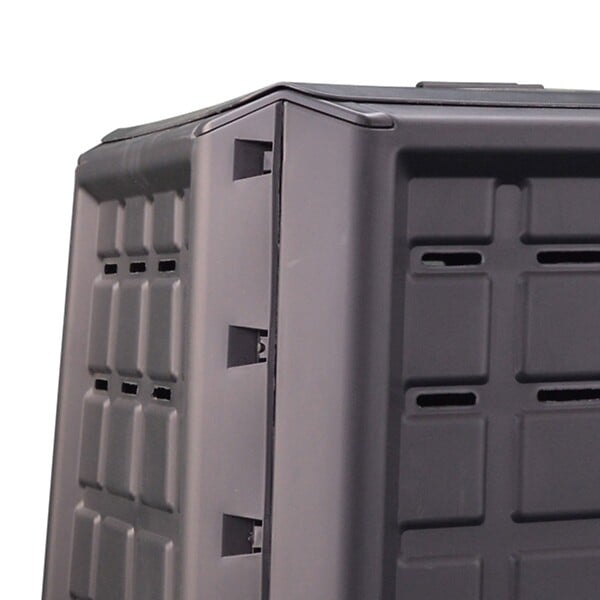 INTEC - Composteur de jardin 380L Anthracite Déchets verts Couvercle et trappe d'extraction INTEC - large