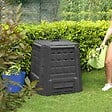 INTEC - Composteur de jardin 380L Anthracite Déchets verts Couvercle et trappe d'extraction INTEC - vignette