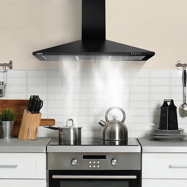 CIARRA - Hotte Aspirante hotte murale 90cm 370 m3/h 201BK90 - large