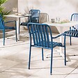 OVIALA - Chaise de terrasse avec accoudoirs en aluminium bleu foncé - Faro - vignette