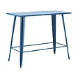 OVIALA - Table haute de jardin en acier bleu pacific - New York - vignette