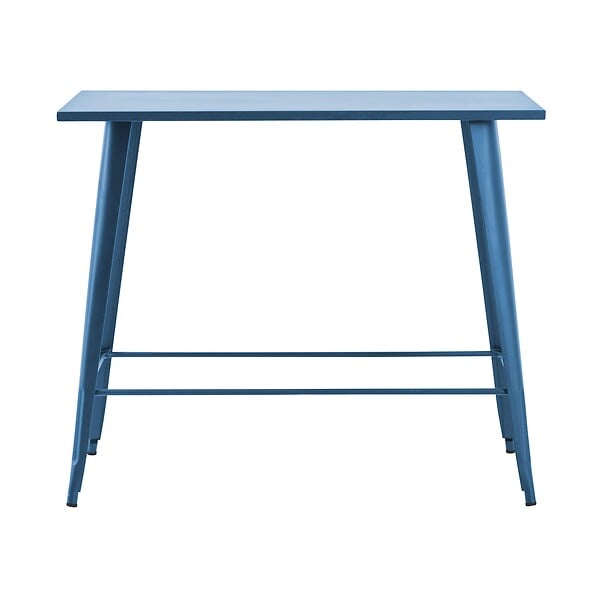 OVIALA - Table haute de jardin en acier bleu pacific - New York - large