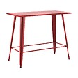OVIALA - Table haute de jardin et 4 tabourets en métal rouge - New York - vignette