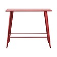 OVIALA - Table haute de jardin et 4 tabourets en métal rouge - New York - vignette