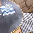 OVIALA - Ensemble table de terrasse marbre noir et 2 chaises - Montmartre - vignette