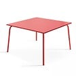 OVIALA - Ensemble table de jardin et 8 chaises en métal rouge - Palavas - vignette