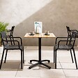 OVIALA - Lot de 4 fauteuils de terrasse en plastique noir - Paname - vignette