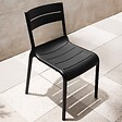 OVIALA - Chaise noire de terrasse en plastique - Paname - vignette