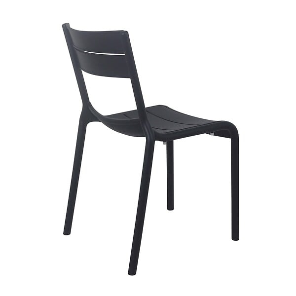 OVIALA - Chaise noire de terrasse en plastique - Paname - large