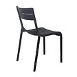 OVIALA - Chaise noire de terrasse en plastique - Paname - vignette