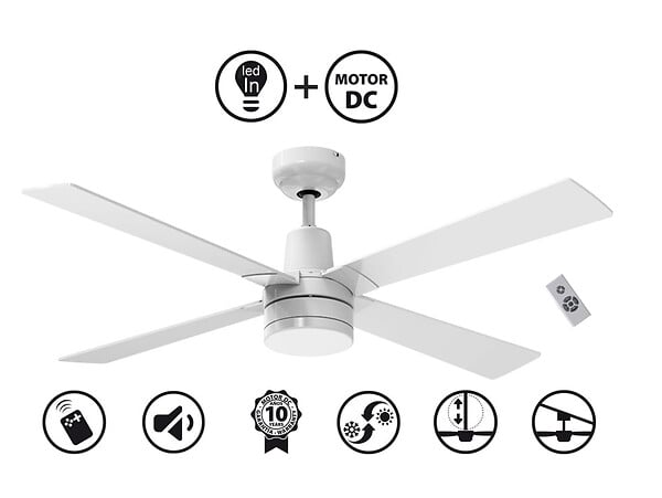 KLASSFAN - Ventilateur de plafond ø122 cm avec LED et Wifi Réversible Hypersilence - large