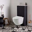 GODART - Pack WC suspendu avec lave-mains intégré + cuvette sans bride blanc mat fixations invisibles cyrus - vignette