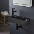 GODART - Lave-mains gain de place noir mat à suspendre 37 x 15 cm - robinet à gauche - Longine - vignette