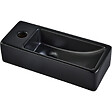 GODART - Lave-mains gain de place noir mat à suspendre 37 x 15 cm - robinet à gauche - Longine - vignette