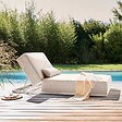 OVIALA - Bain de soleil avec coussin inclinable 5 positions beige - Havana - vignette
