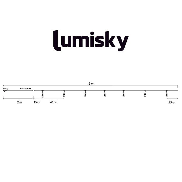 LUMISKY - Guirlande connectable WAVY 7 ampoules E27 6M - large