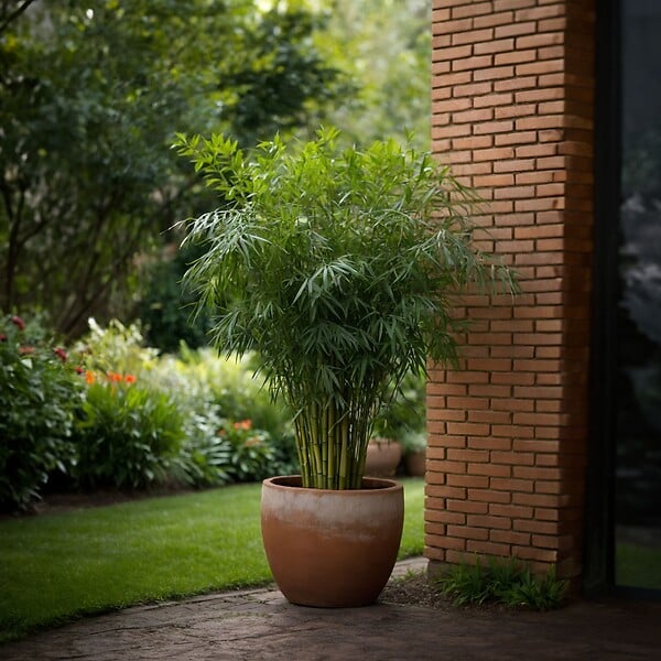 PLANT IN A BOX - Bambou non-traçant - Set de 3 - Fargesia rufa - Hauteur 25-40cm - ⌀13cm - large