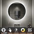 SANIVERRE - VEKIO Miroir LED lumineux Ø 80 cm rond antibuée + intensité et couleur réglables salle de bain - vignette