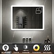 SANIVERRE - BOLEO Miroir LED lumineux 70x100 cm anti-buée, intensité 2100 lumens & couleur réglables salle de bain - vignette