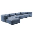 OVIALA - Canapé d'angle modulable 6 places bleu pacific - Mixi - vignette