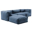 OVIALA - Canapé d'angle modulable 4 places bleu pacific - Mixi - vignette