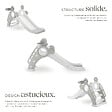 TECTAKE - Toboggan pliable JOY pour enfants avec panier de basket gris - vignette