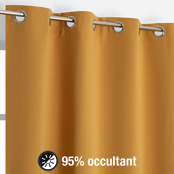 MODE DE VIE - Rideaux occultant Noa - Polyester - Ocre - 260g/m2 - 140x240cm - large
