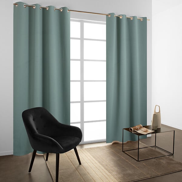 MODE DE VIE - Rideaux occultant Noa - Polyester - Sauge - 260g/m2 - 140x240cm - large