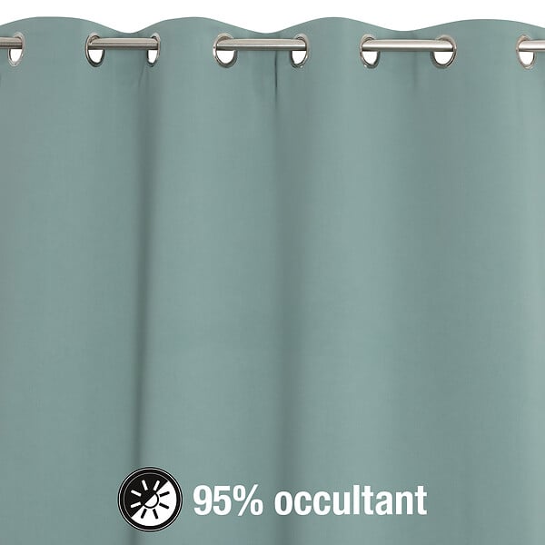 MODE DE VIE - Rideaux occultant Noa - Polyester - Sauge - 260g/m2 - 140x240cm - large