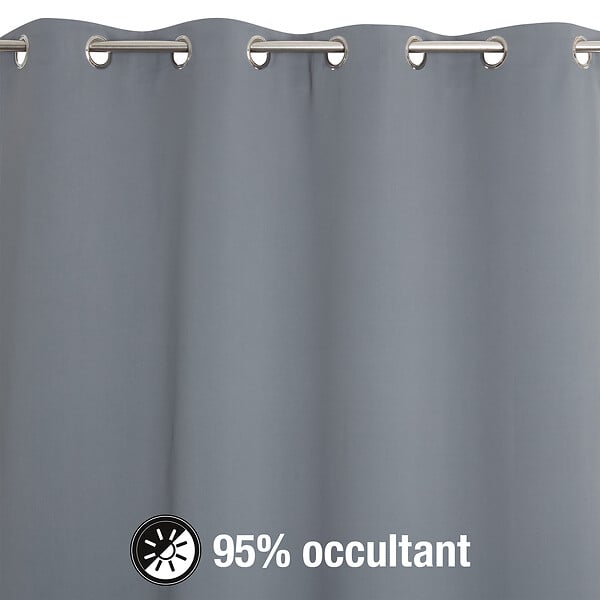 MODE DE VIE - Rideaux occultant Noa - Polyester - Anthracite - 260g/m2 - 140x240cm - large