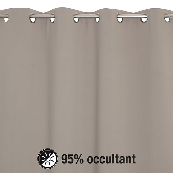 MODE DE VIE - Rideaux occultant Noa - Polyester - Naturel - 260g/m2 - 140x240cm - large