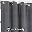 MODE DE VIE - Rideaux thermique Rafael - Polyester - Anthracite - 320gms - 140x240cm - vignette