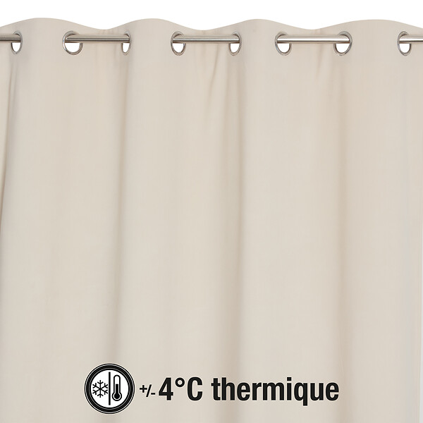 MODE DE VIE - Rideaux thermique Rafael - Polyester - Ecru - 320gms - 140x240cm - large