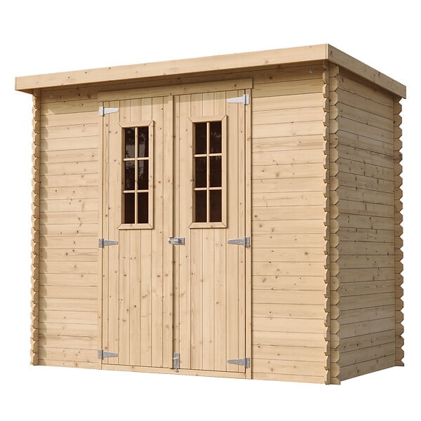 TIMBELA - Abri de jardin en bois - Stockage extérieur l239xL142xH200cm/2.63 m2 - Petit abri à outils, Local à vélos - TIMBELA M310 C - large